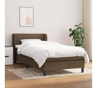 Vidaxl Lit À Sommier Tapissier Avec Matelas Marron Foncé 90x200 Cm Marron