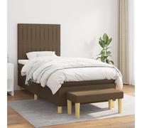 Vidaxl Lit À Sommier Tapissier Avec Matelas Marron Foncé 90x200 Cm Marron