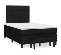 Vidaxl Lit À Sommier Tapissier Avec Matelas Noir 120x200 Cm Tissu Noir
