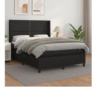 VidaXL Lit à sommier tapissier avec matelas Noir 140x190 cm Similicuir - Modèle 3132435