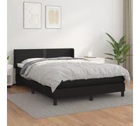 Vidaxl Lit À Sommier Tapissier Avec Matelas Noir 140x190 Cm Similicuir Noir
