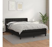 Vidaxl Lit À Sommier Tapissier Avec Matelas Noir 140x190 Cm Similicuir Noir