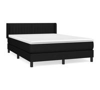 Vidaxl Lit À Sommier Tapissier Avec Matelas Noir 140x190 Cm Tissu Noir