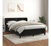 vidaXL Lit à sommier tapissier avec matelas Noir 140x200 cm Velours
