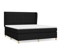 vidaXL Lit à sommier tapissier avec matelas Noir 180x200 cm Tissu