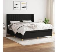 Boxspring met matras stof zwart 180x200 cm3128863
