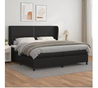 Vidaxl Lit À Sommier Tapissier Avec Matelas Noir 200x200 Cm Similicuir Noir