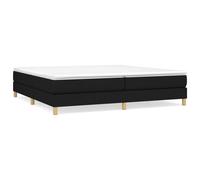 vidaXL Lit à sommier tapissier avec matelas Noir 200x200 cm Tissu