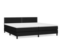 vidaXL Lit à sommier tapissier avec matelas Noir 200x200 cm Tissu