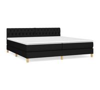 Vidaxl Lit À Sommier Tapissier Avec Matelas Noir 200x200 Cm Tissu Noir