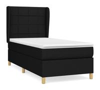 Boxspring met matras stof zwart 90x190 cm3128487