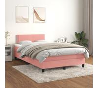vidaXL Lit à sommier tapissier avec matelas Rose 120x200 cm Velours