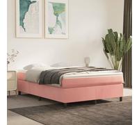 Vidaxl Lit À Sommier Tapissier Avec Matelas Rose 140x200 Cm Velours Rose