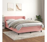 Vidaxl Lit À Sommier Tapissier Avec Matelas Rose 140x200 Cm Velours Rose