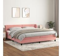 Vidaxl Lit À Sommier Tapissier Avec Matelas Rose 200x200 Cm Velours Rose