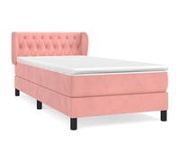 Vidaxl Lit À Sommier Tapissier Avec Matelas Rose 90x190 Cm Velours Rose
