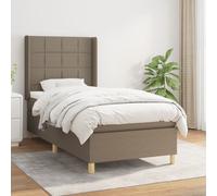 Vidaxl Lit À Sommier Tapissier Avec Matelas Taupe 100x200 Cm Tissu Gris