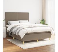 Vidaxl Lit À Sommier Tapissier Avec Matelas Taupe 140x200 Cm Tissu Gris