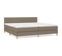 vidaXL Lit à sommier tapissier avec matelas Taupe 200x200 cm Tissu