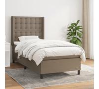 Vidaxl Lit À Sommier Tapissier Avec Matelas Taupe 90x190 Cm Tissu