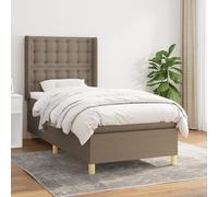 Vidaxl Lit À Sommier Tapissier Avec Matelas Taupe 90x190 Cm Tissu Gris