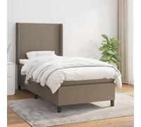 Vidaxl Lit À Sommier Tapissier Avec Matelas Taupe 90x190 Cm Tissu Gris