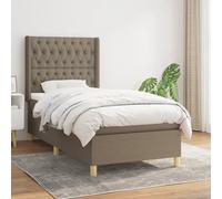 Sommier à Lattes de Lit avec Matelas, Lit Rembourré, Lit Simple, Lit Adulte de Chambre à Coucher Intérieur, Moderne, Taupe 90x190 cm Tissu 3132197