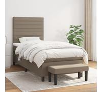 vidaXL Sommier à lattes avec matelas rembourré Taupe Tissu 80x200 cm