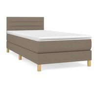 Sommier à Lattes de Lit avec Matelas Rembourré Noir 90x200 cm Tissu vidaXL