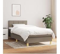 VidaXL Lit à sommier tapissier avec matelas Taupe 90x200 cm Tissu - Modèle 3140589