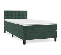 vidaXL Sommier à lattes de lit avec matelas rembourré bleu foncé 90x190 cm