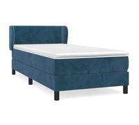 vidaXL Lit à sommier tapissier et matelas Bleu foncé 160x200cm Velours