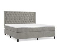 Vidaxl Lit À Sommier Tapissier Et Matelas Gris Clair 160x200cm Velours Gris