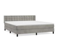 Vidaxl Lit À Sommier Tapissier Et Matelas Gris Clair 180x200cm Velours Gris