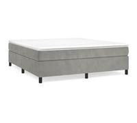 vidaXL Lit à sommier tapissier et matelas Gris clair 200x200cm Velours
