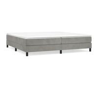 Vidaxl Lit À Sommier Tapissier Et Matelas Gris Clair 200x200cm Velours Multicolore