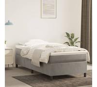 vidaXL Lit à sommier tapissier et matelas Gris clair 90x190 cm Velours
