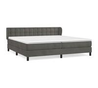 vidaXL Lit à sommier tapissier et matelas Gris foncé 200x200cm Velours
