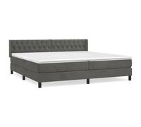 Vidaxl Lit À Sommier Tapissier Et Matelas Gris Foncé 200x200cm Velours Gris