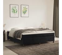 vidaXL Lit à sommier tapissier et matelas Noir 160x200 cm Velours
