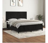 VidaXL Lit à sommier tapissier et matelas Noir 160x200 cm Velours - Modèle 3142913