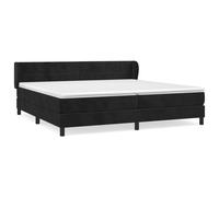 Vidaxl Lit À Sommier Tapissier Et Matelas Noir 200x200 Cm Velours Multicolore