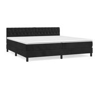 3141505 vidaXL Lit à sommier tapissier et matelas Noir 200x200 cm Velours