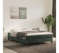 3144330 vidaXL Lit à sommier tapissier et matelas Vert foncé 140x190cm Velours