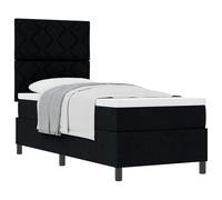 vidaXL Lit avec Box Spring et Matelas en Tissu Charbon 80X200 cm Cadre géométrique stylé pour mobilier de Chambre à Coucher Protecteur Confortable Couvre Matelas en Mousse surmatelas