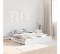 vidaXL Lit avec espace de rangement avec tête de lit blanc 150 x 200 cm Bois composite