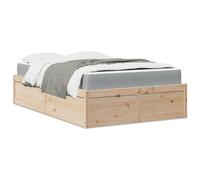Vidaxl Lit Avec Matelas 140x190 Cm Bois Massif De Pin Marron