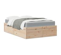 Vidaxl Lit Avec Matelas 140x190 Cm Bois Massif De Pin Marron