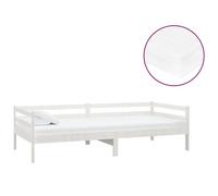 vidaXL Lit avec matelas 90x200 cm Blanc Bois de pin massif