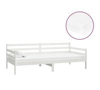 Bois de Pin Massif Lit avec Matelas 90x200 cm Blanc Simple Lit d'Invité vidaXL